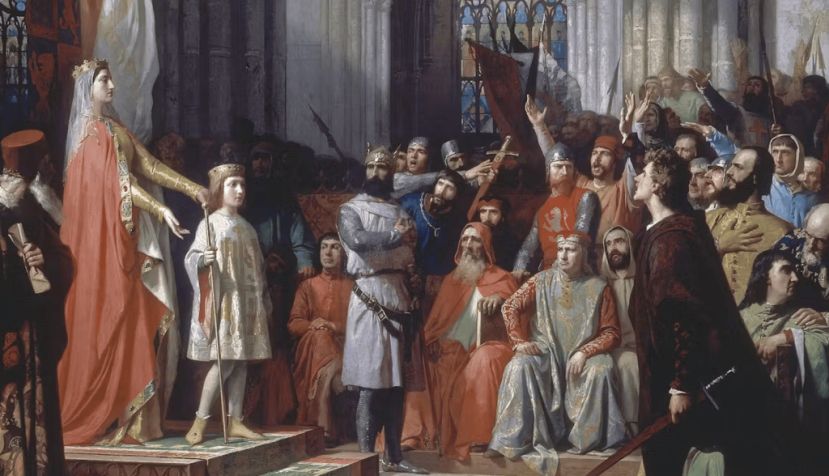 ‘María de Molina presenta a su hijo a las Cortes de Valladolid’, de Antonio Gisbert. Archivo del Congreso de los Diputados