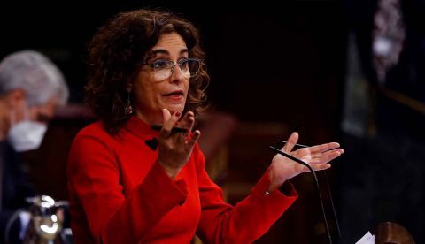 La ministra de Hacienda, María Jesús Montero, en el Congreso de los Diputados.