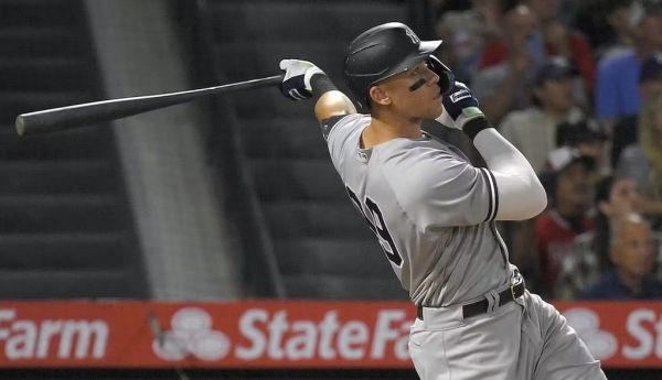Another homer off the bat of Aaron Judge. AP Photo/Mark J. Terrill