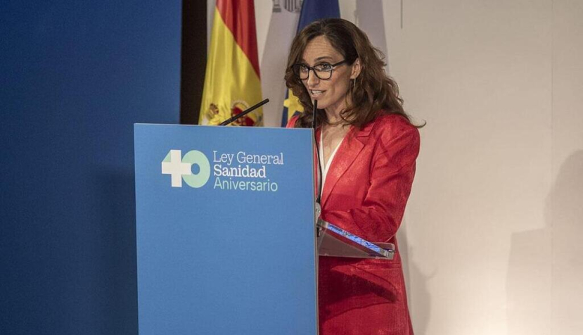 La ministra de Sanidad, Mónica García, durante su intervención en el acto. / © lamoncloa.gob.es. Ministerio de la Presidencia.