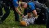  A student is arrested during a pro-Palestinian demonstration at the University of Texas at Austin on April 24, 2024. Brandon Bell/Getty Images