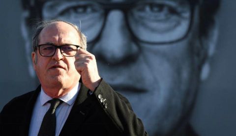 El candidato socialista a la Presidencia de la Comunidad de Madrid, Ángel Gabilondo, en un acto de campaña.