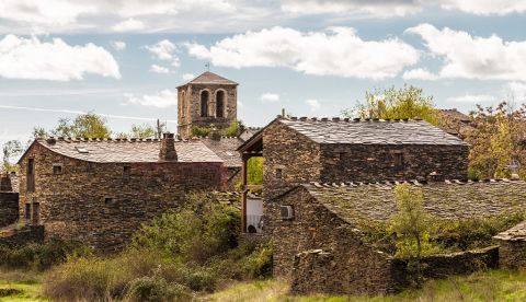 Vista parcial de Campillo de Ranas, Guadalajara, España. 