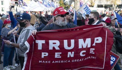 Seguidores de Trump en una manifestación.