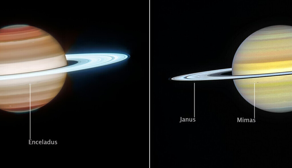 El esplendor de Saturno en las nuevas imágenes de los telescopios James Webb y Hubble