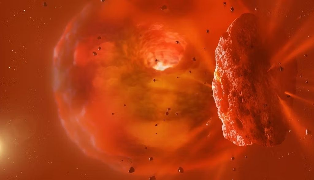 Detectado el resplandor de una colisión masiva entre dos planetas gigantes
