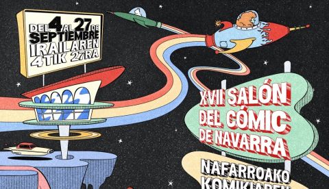 Clara Cábez firma un cartel retrofuturista para el Salón del Cómic de Navarra