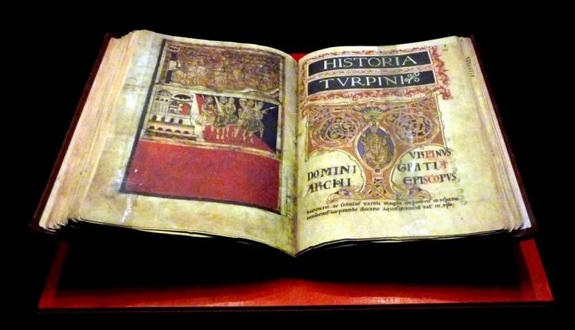Manuscrito del siglo XII del ‘Códice Calixtino’ conservado en el Archivo de la catedral de Santiago de Compostela. M. Martín Vicente / Wikimedia Commons, CC BY