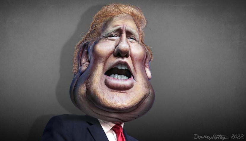 Donald Trump en una caricatura de DonkeyHotey vía flickr.