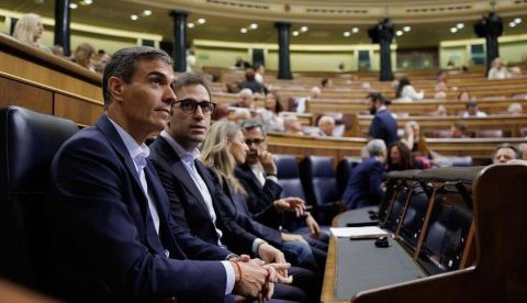 El presidente del Gobierno, Pedro Sánchez, asiste a la sesión de control al Gobierno en el Congreso de los Diputados. | Pool Congreso