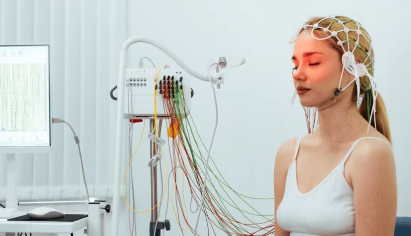 Una mujer se somete a una electroencefalografía, técnica con la que se realiza el ‘neurofeedback’. LiVisuals/Shutterstock