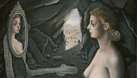Imagen: Paul Delvaux. Mujer ante el espejo, 1936. Museo Nacional Thyssen-Bornemisza. (Detalle). Foundation Paul Delvaux, Koksijde, Belgium / VEGAP – SABAM - 2026