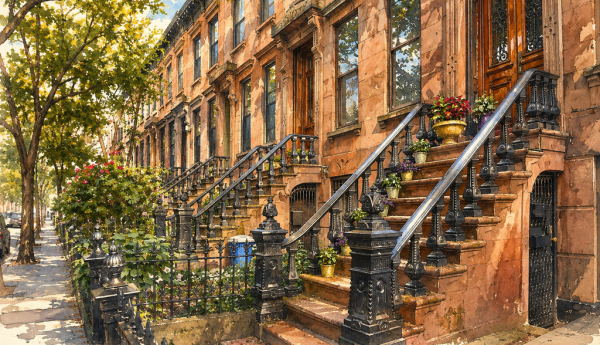 ¿Por qué las casas de Nueva York tienen escaleras?