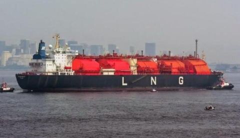 Golar Spirit, un buque metanero de 240 metros de eslora construido por Kawasaki. Foto de Sven Grunzig