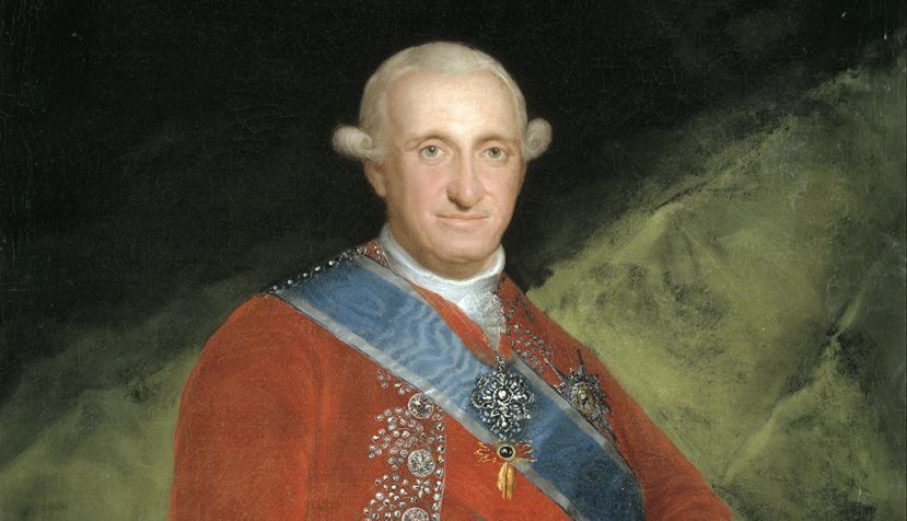 Carlos IV de rojo, por Francisco de Goya (c. 1789). Óleo sobre lienzo, 127 cm x 94 cm, Museo del Prado (Madrid).