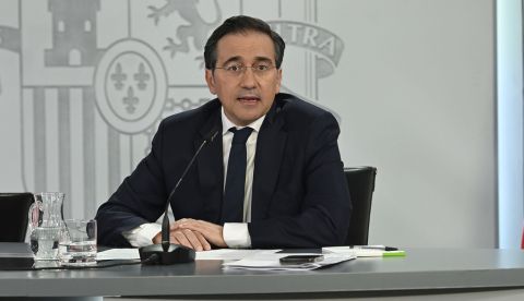 El ministro de Asuntos Exteriores, Unión Europea y Cooperación, José Manuel Albares, durante la rueda de prensa tras el Consejo de Ministros | Moncloa/Carlos Herrero