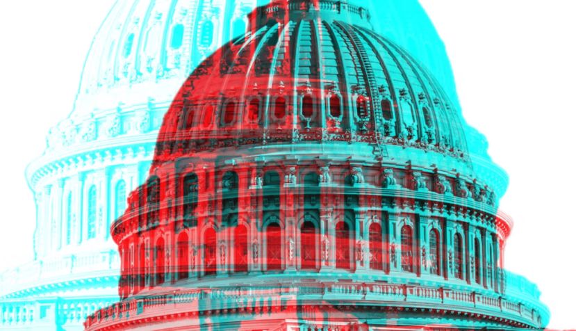 Two-party control of U.S. politics runs contrary to the vision of the Constitution’s framers. Douglas Rissing/Getty Images